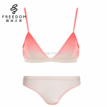 Hot sexy new design smart girls gradient mesh fabric lady -bra and bikini panty set in images